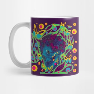 floral skeleton in death picnic in ecopop wallpaper Mug